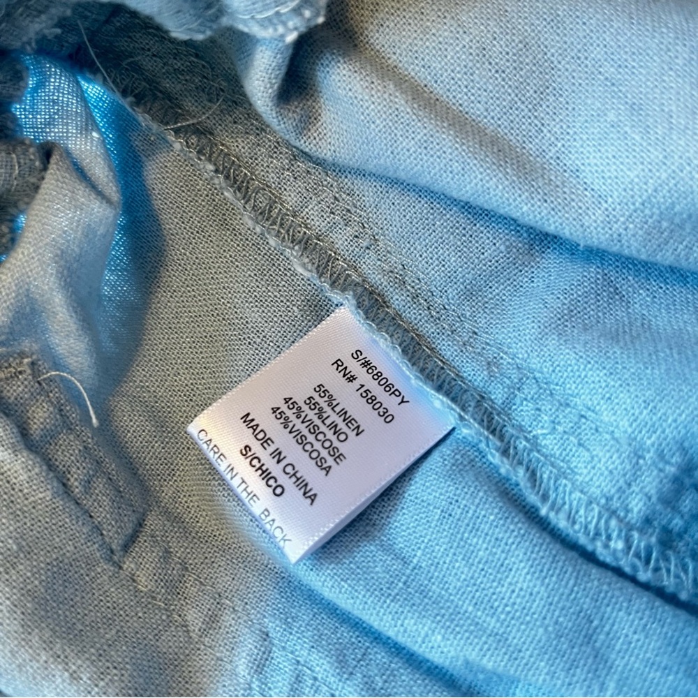 Love Tree pants Small Light blue Linen Viscose Tapered joggers Womens Pull on - Picture 7 of 8